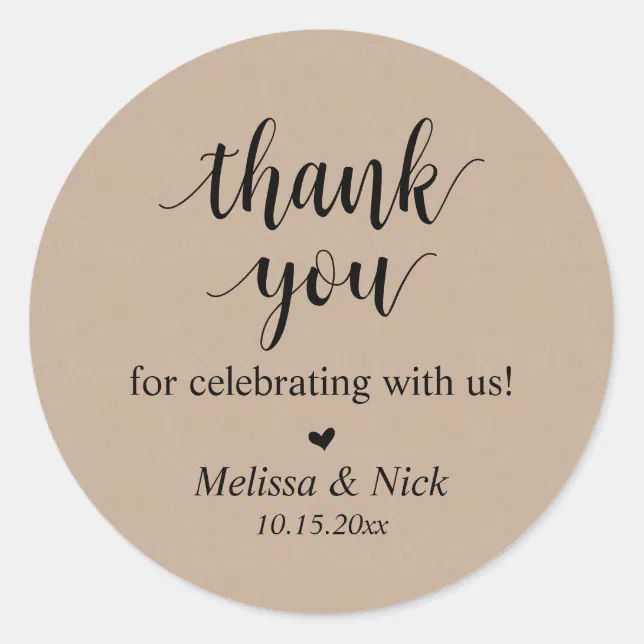 Thank you for celebrating with us Wedding Sticker | Zazzle