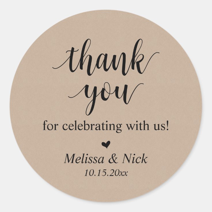 Thank you for celebrating with us Wedding Sticker | Zazzle