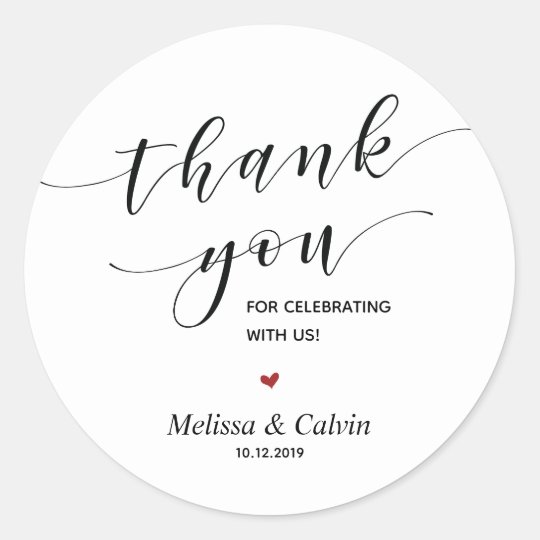 Thank you for celebrating with us Wedding Sticker | Zazzle.com