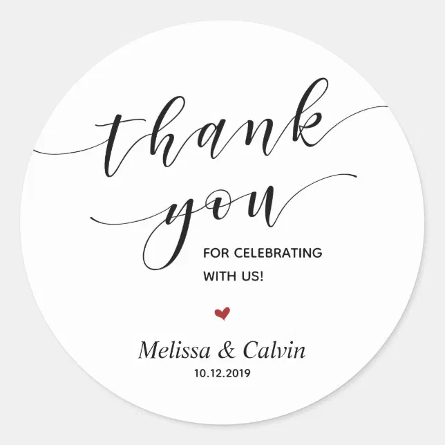 Thank you for celebrating with us Wedding Sticker | Zazzle