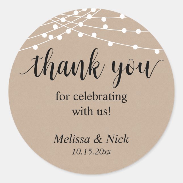 Thank you for celebrating with us Wedding Sticker (Front)
