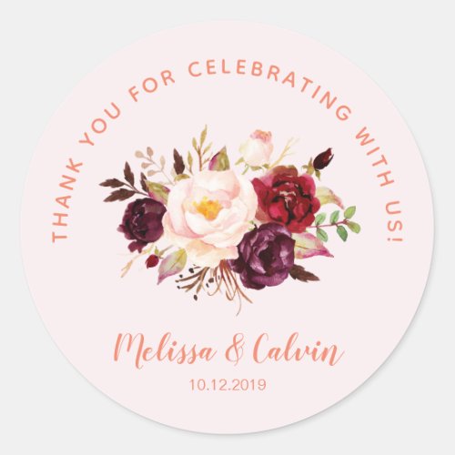 Thank you for celebrating with us Wedding Sticker