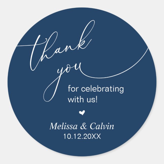 Thank you for celebrating with us Wedding Sticker (Front)