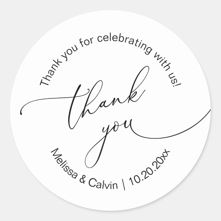 Thank you for celebrating with us Wedding Sticker | Zazzle.com