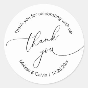 Thank you for celebrating with us Wedding Sticker