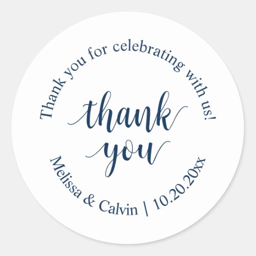 Thank you for celebrating with us Wedding Sticker