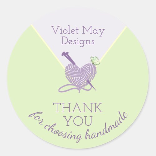 Thank you for choosing handmade Pastel Heart Yarn Classic Round Sticker