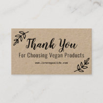 Thank You For Choosing Handmade Vegan Products Business Card