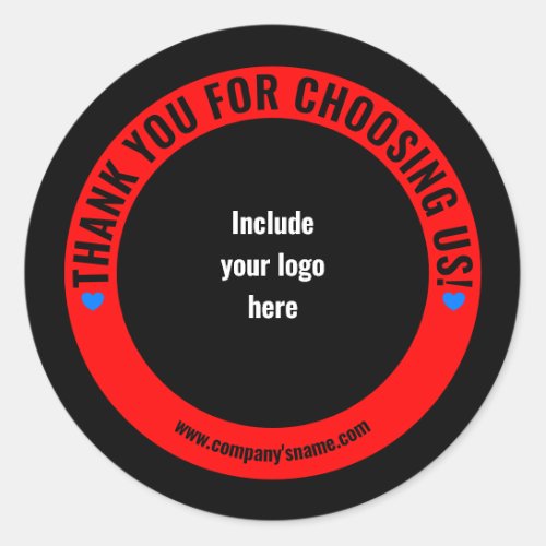 Thank You for Choosing Us Business  Classic Round Sticker