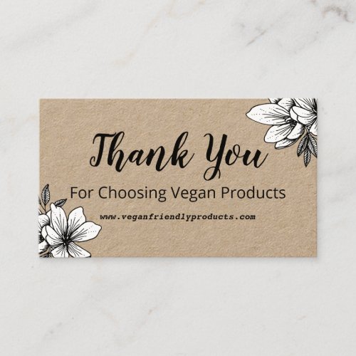 Thank You For Choosing Vegan Products Business Card