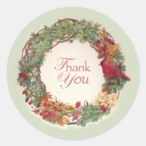 THANK YOU FOR CHRISTMAS GIFT CLASSIC ROUND STICKER