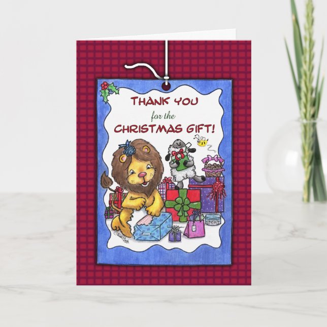 Thank You for Christmas Gift-Lion and Lamb Card (Front)