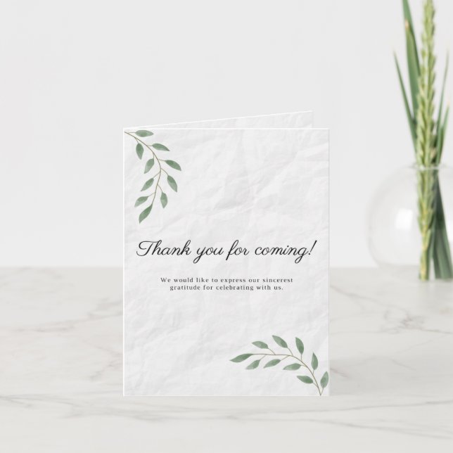 THANK YOU FOR COMING (Front)