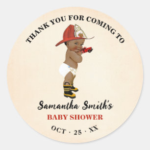 Thank You for Coming AA Firefighter Baby Shower Classic Round Sticker