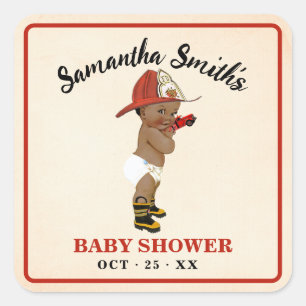 Thank You for Coming AA Firefighter Baby Shower Square Sticker