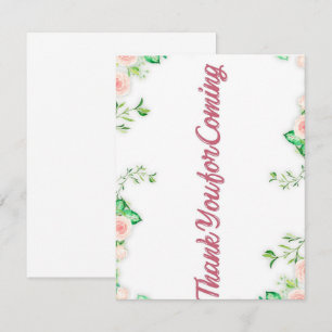 thank you for coming after party . card