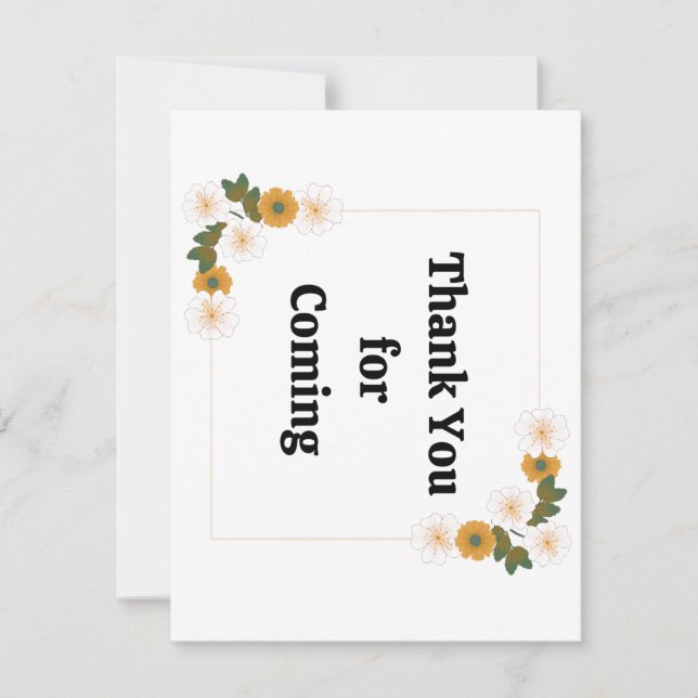 thank you for coming after party weeding card (Front)