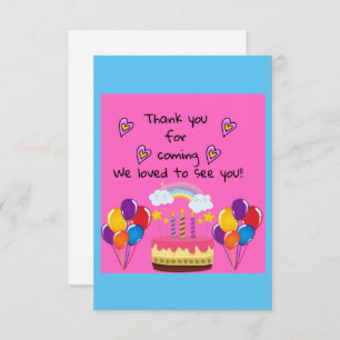 Thank  you for coming birthday design RSVP card