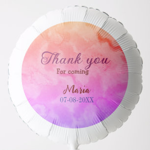 Thank you for coming birthday party add name date  balloon