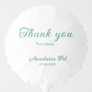 Thank you for coming birthday party add name date balloon