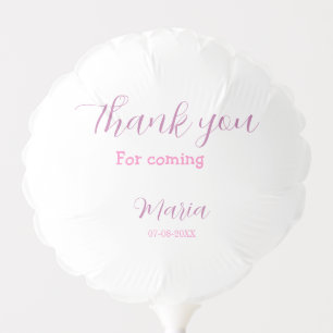 Thank you for coming birthday party add name date balloon