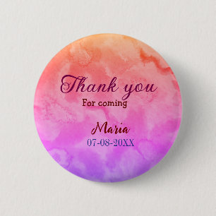 Thank you for coming birthday party add name date button