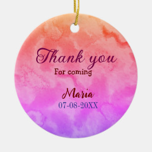 Thank you for coming birthday party add name date  ceramic ornament