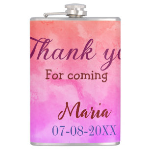 Thank you for coming birthday party add name date  flask