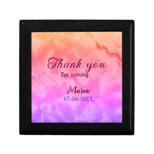 Thank you for coming birthday party add name date  gift box