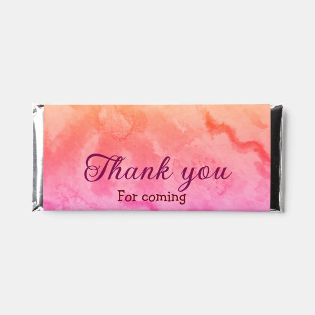 Thank you for coming birthday party add name date  hershey bar favors (Front)