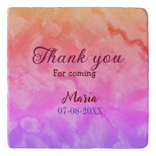 Thank you for coming birthday party add name date trivet