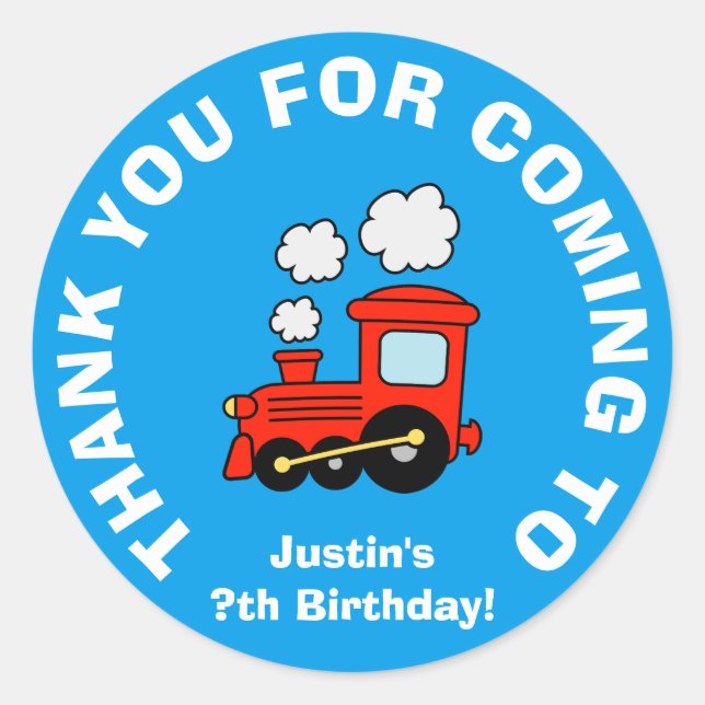 Thank you for coming Birthday party favor stickers (Front)