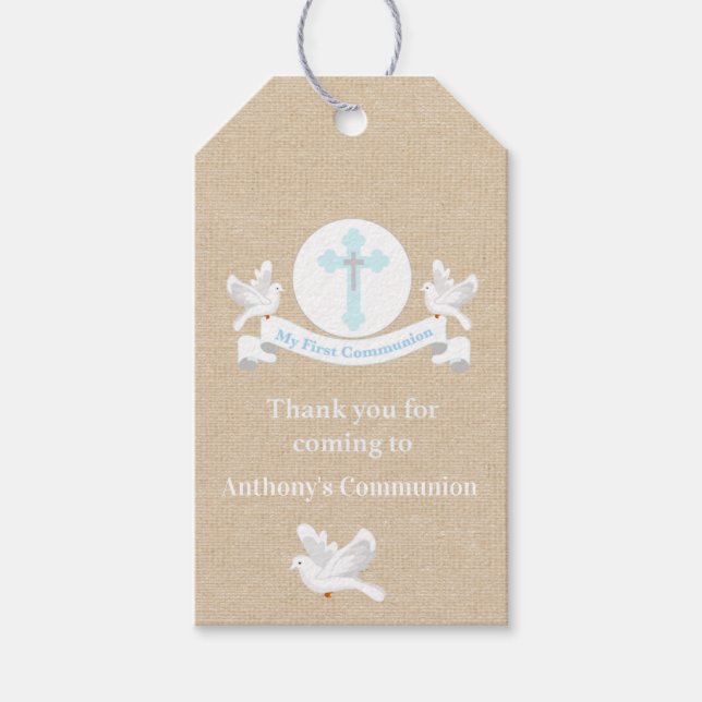 Thank You For Coming Boys Communion Tag (Front)