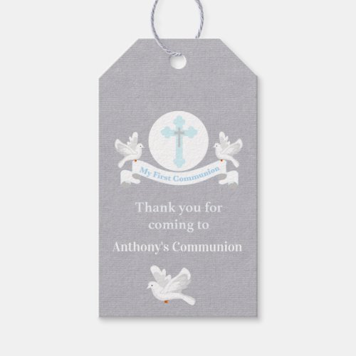Thank You For Coming Boys Communion Tag