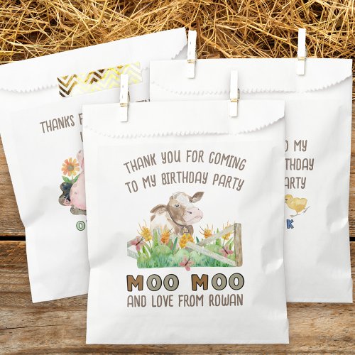 Thank You for Coming Cow Moo Moo Farm Theme Favor Bag