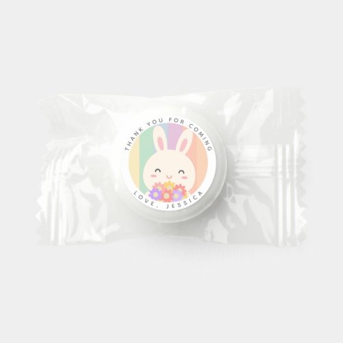 Thank you for coming cute some bunny and flowers life saver mints