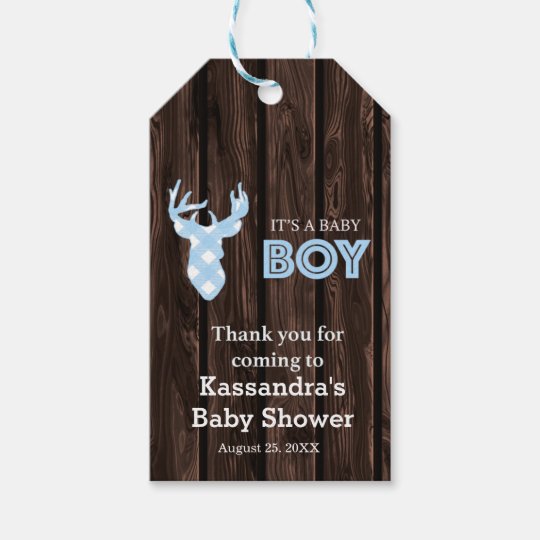 Thank You For Coming Deer Rustic Baby Shower Tag Zazzle Com