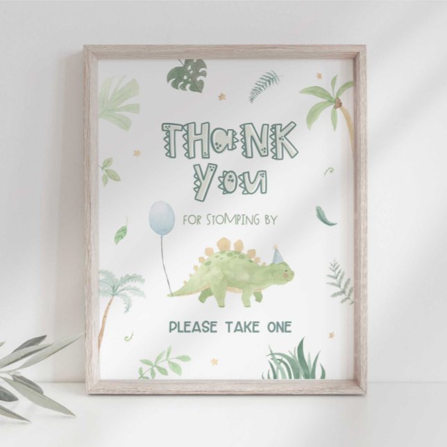 Thank You For Coming Dinosaur Birthday Favor Sign (Creator Uploaded)