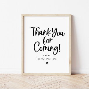 Thank You for Coming Favor Table Sign