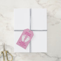 Thank you for coming footprints baby shower favor gift tags