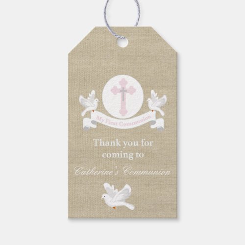 Thank You For Coming Girls Communion Tag