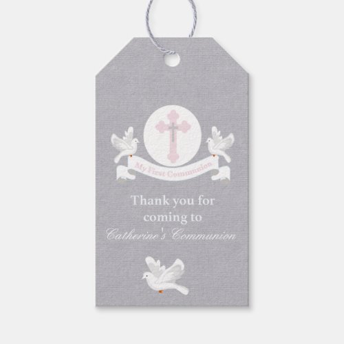 Thank You For Coming Girls Communion Tag