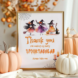 Thank you for coming Halloween witches Birthday Poster