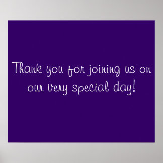 Thank you for Coming in Purple and White Poster