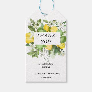Thank you for coming lemony wedding favor tag