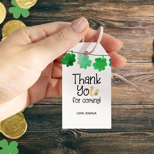 Thank You for Coming Lucky Irish Shamrock Gift Tags