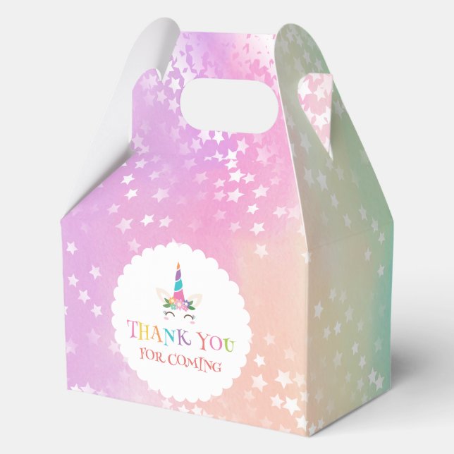 Thank You For Coming Magical Unicorn Birthday Favor Boxes (Front)