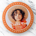 Thank You For Coming Modern Dots Custom Photo Button<br><div class="desc">This simple and modern design is composed of serif typography and add a custom photo."Thank You For Coming To My Party" on top of your custom photo. Perfect for birthday party favors or give-aways,  or gift bags,  birthday party,  anniversaries,  or any other party!</div>