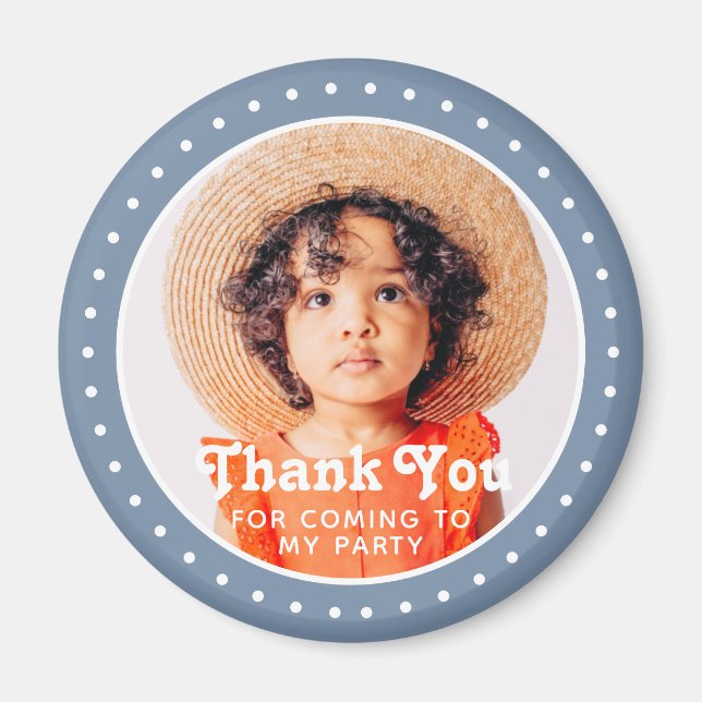 Thank You For Coming Modern Dots Custom Photo Magnet (Front)