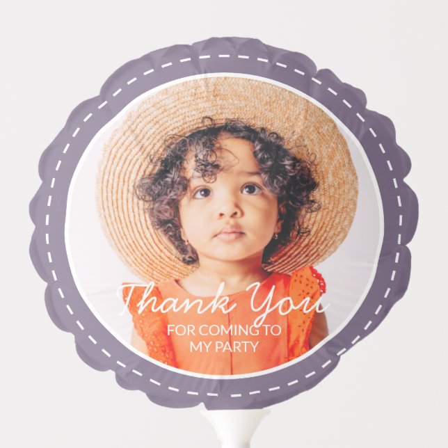 Thank You For Coming Modern Preppy Custom Photo Balloon (Front)